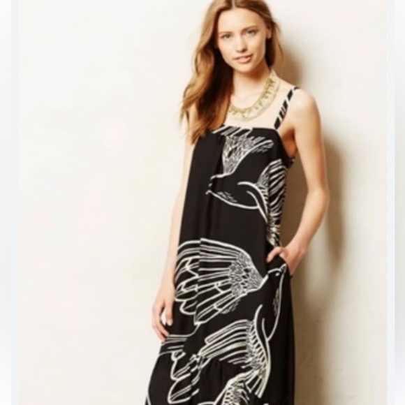 Vanessa Virginia Silk Dress. Black/White. Size Small-Medium. - Picture 3 of 14